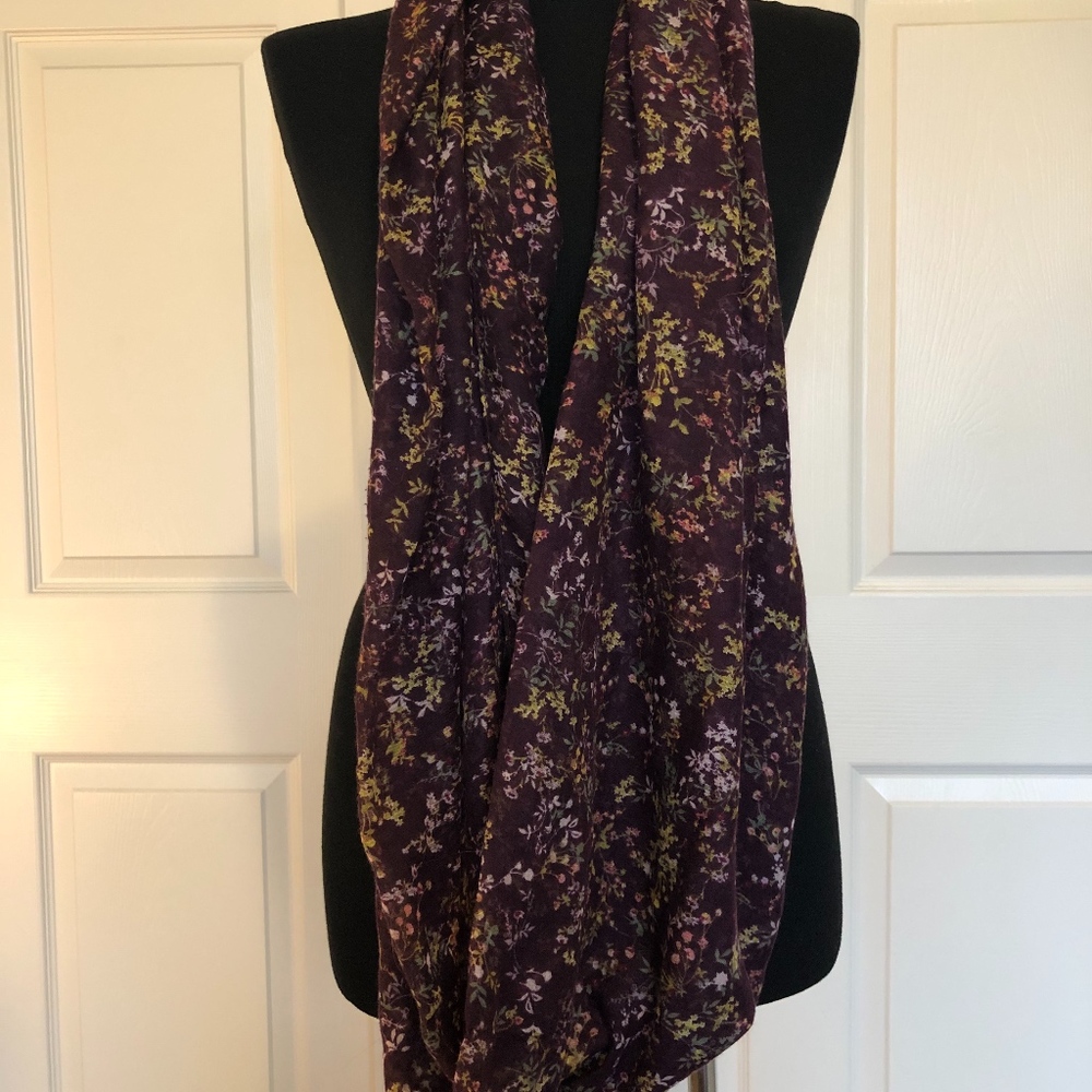 Purple Floral Scarf